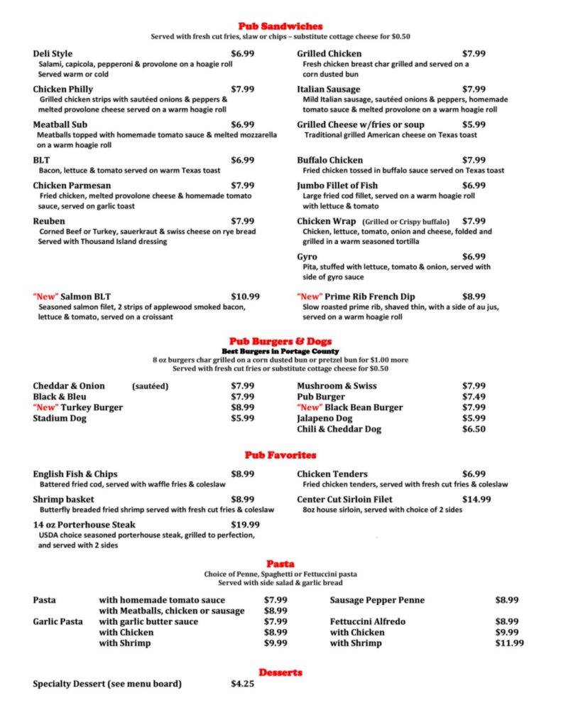 English Pub & Bistro - Ravenna, OH Menu 2